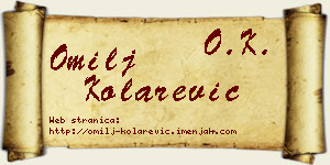 Omilj Kolarević vizit kartica